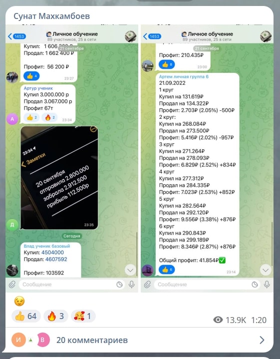 Сунат Махкамбоев telegram