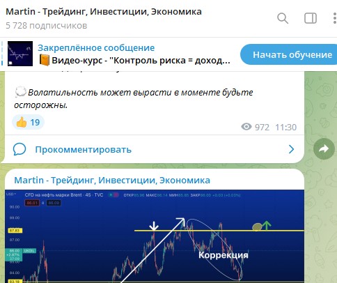 Информация о канале Мартин Трейдинг Инвестиции Экономика