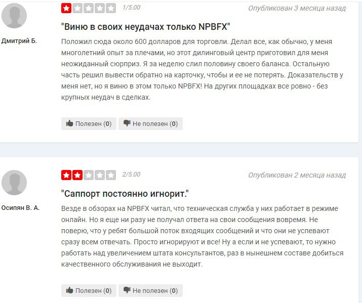 Отзывы о NPBFX