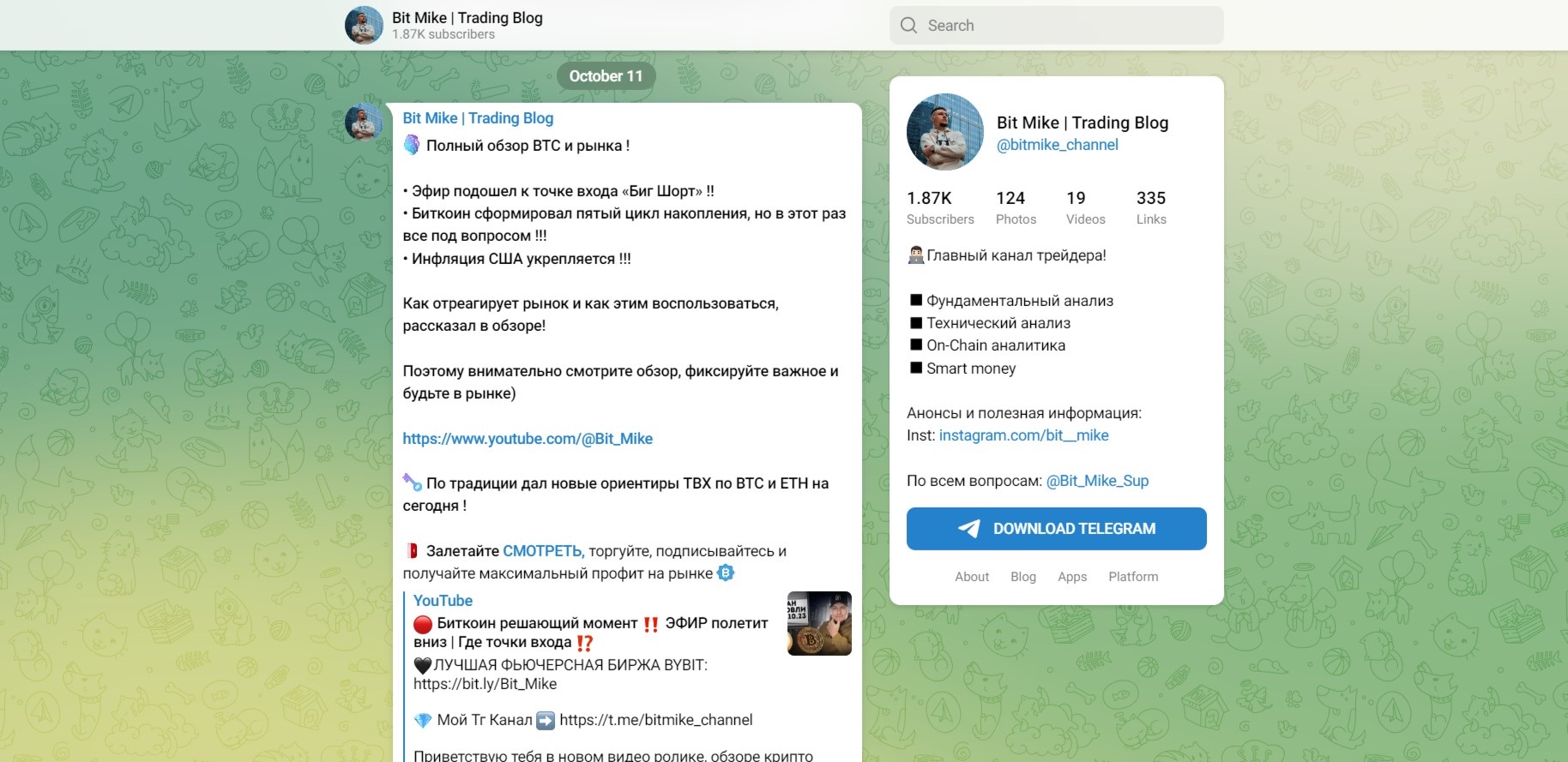 Bit mike trading blog - телеграм-канал