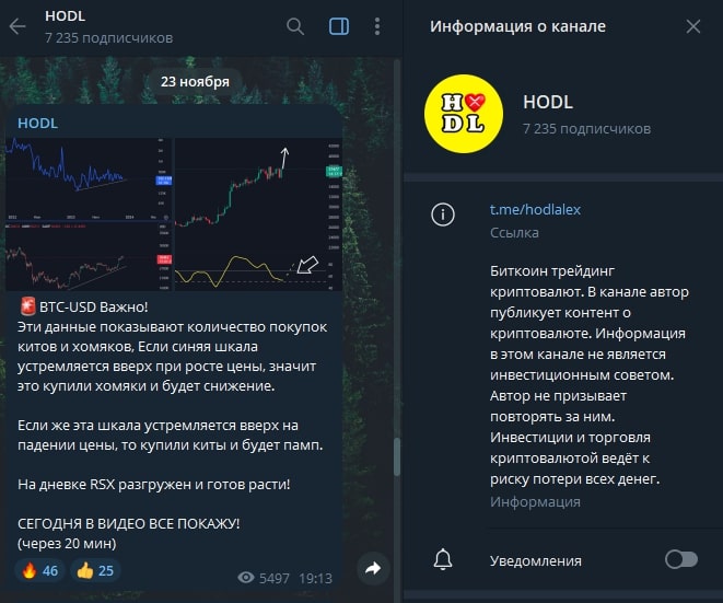 HODL телеграм