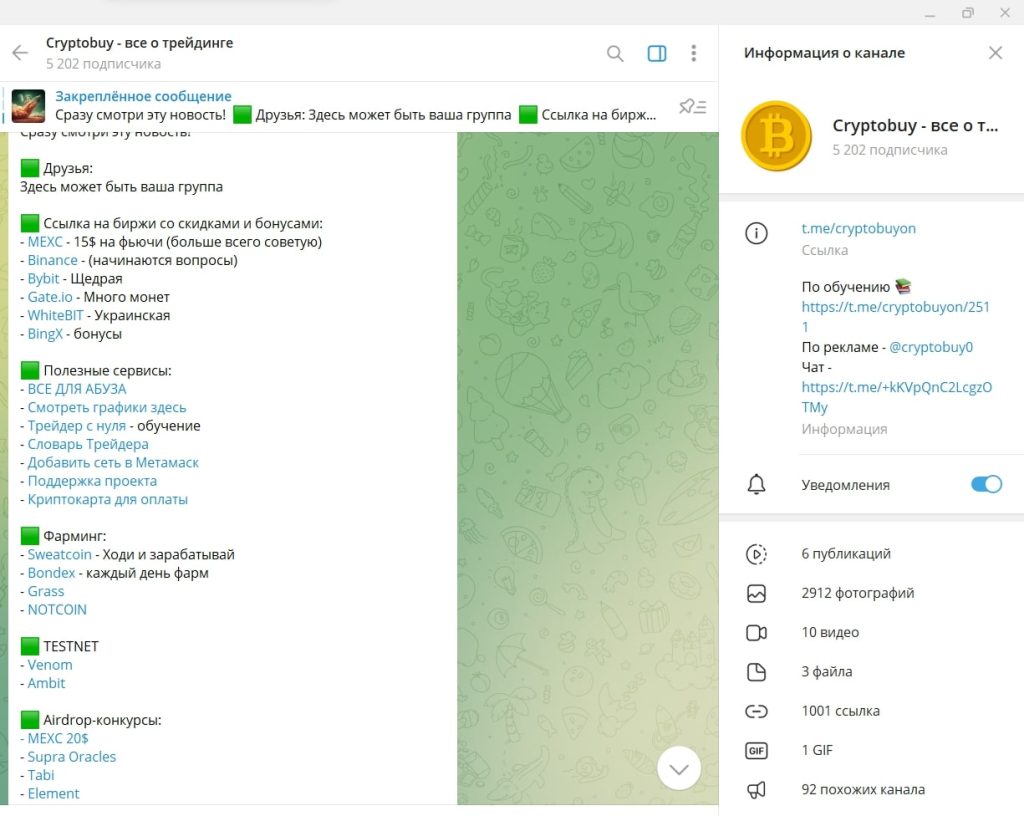 Cryptobuy информация о канале