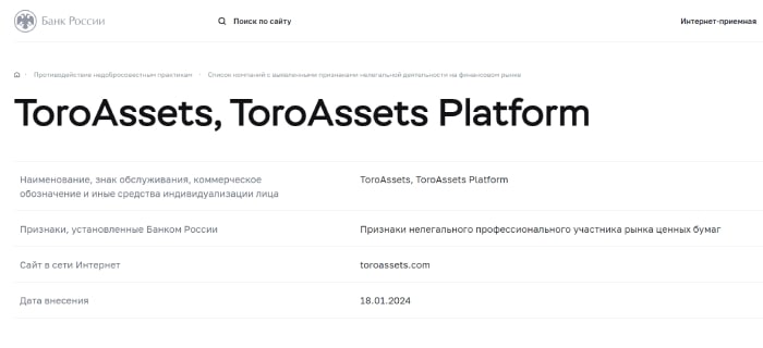 Проект ToroAssets